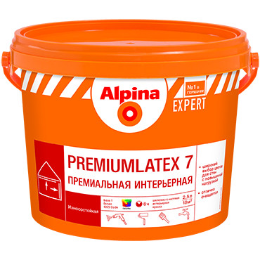 Premiumlatex 7 база1 2.5л Alpina краска ВД для внутренних работ EXPERT 